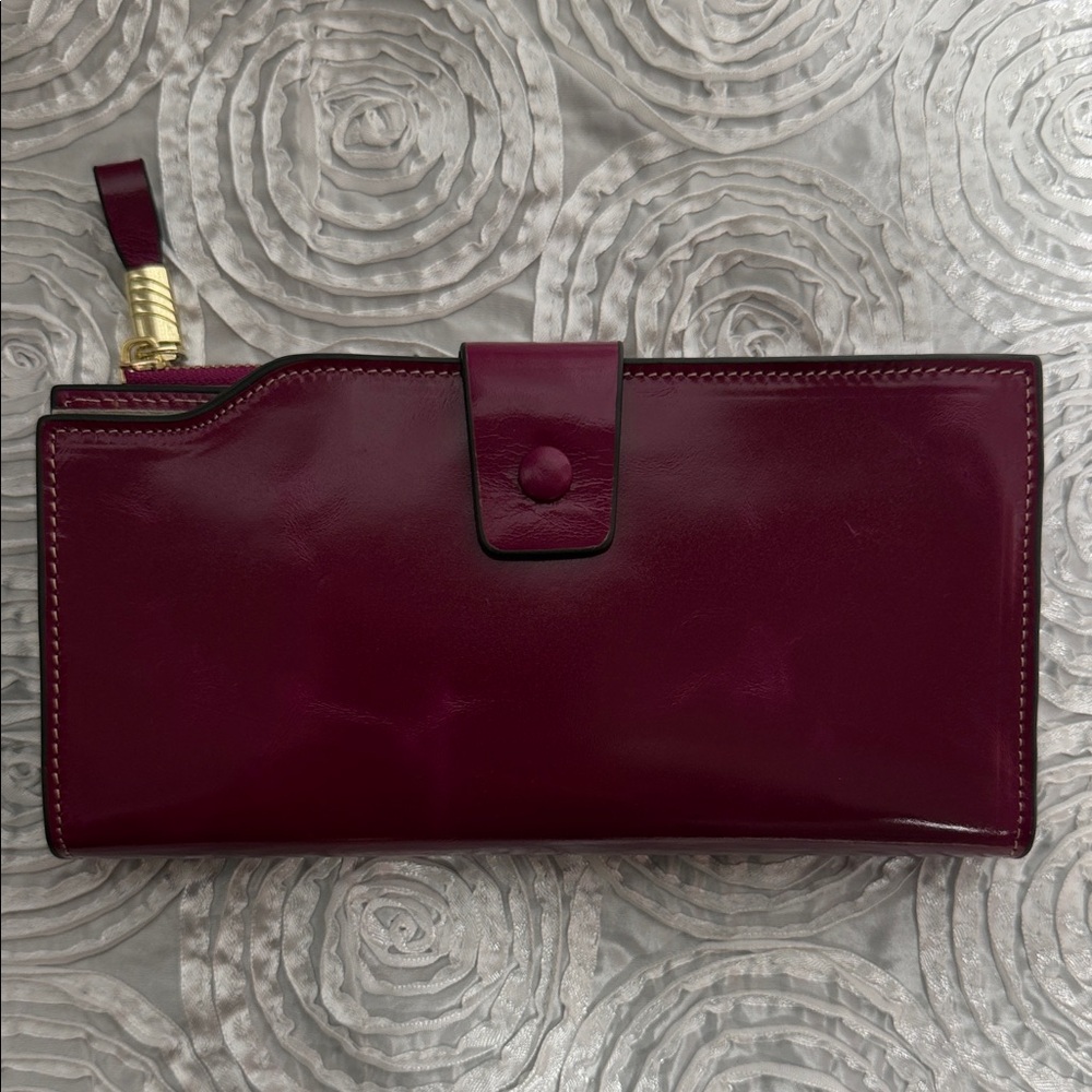 Itslife RFID Blocking Fuchsia Cowhide Leather Women's Wallet